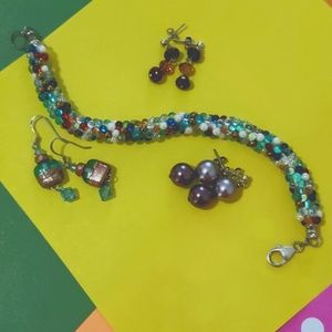 4 unique SDE Designs Assortment ✨️ Earrings and Beaded Bracelet